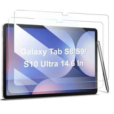 Immagine di ZtotopCases 2 Pezzi Pellicola Protettiva per Samsung Galaxy Tab S10/S9/S8 Ultra 14.6 Pollici 2024/2023/2022, Vetro Temperato ad Alta Definizione S10 Ultra/S9 Ultra/S8