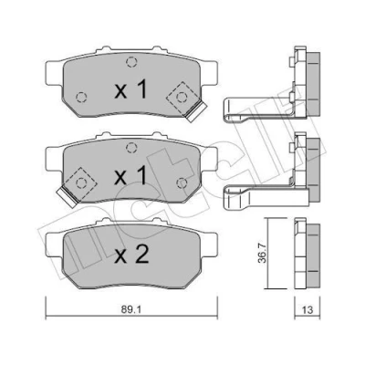 Immagine di METELLI 22 0176 1 Kit pastiglie freno con segnalatore acustico usura HONDA: Jazz 3, 2, Sedan