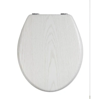 Immagine di Vetrineinrete® Copriwater universale in legno MDF serigrafato tavoletta da bagno wc con stampa cerniere acciaio inox resistente 52951 (Legno bianco) P66
