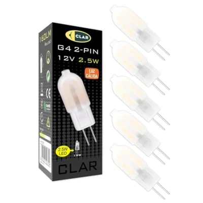 Immagine di CLAR Lampadina Alogena, G4 LED, Lampadine LED G4, Cappa Cucina, 12v, 2.5W 12V 3000ºK (Pack 5)