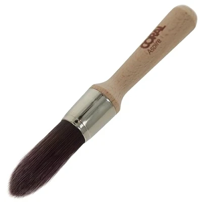 Immagine di Coral 33722 Aspire Pennello rotondo da 18 mm, professionale, appuntito con un profilo corto e tozzo per taglio rapido accurato dei dettagli, finitura ultra liscia emulsione commerciale o
