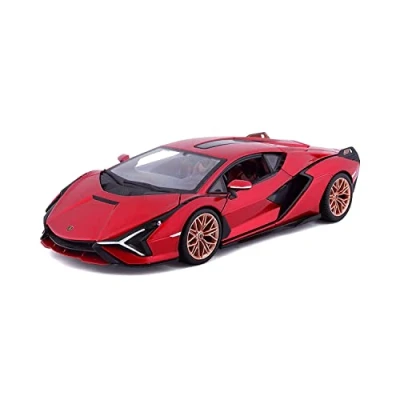 Immagine di Bburago 1:24 Lamborghini SIAN FKP 37 Rosso, Design e Colori Assortiti, Medium, B18 21099R