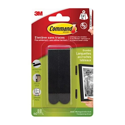 Immagine di 3M Strisce di montaggio per immagini Command™ Nero Contenuto: 4 Paio/a