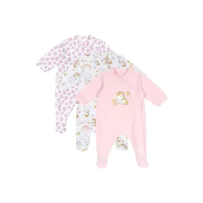 Immagine di Chicco, Tutine Neonato e Neonata, Set di 3 Tutine, in 100% Cotone, con Piedino Comoda Apertura, Abbigliamento 0 Mesi, Idee Regalo Nascita