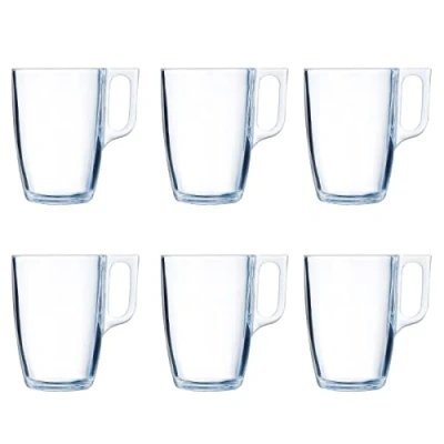 Immagine di Luminarc Set di 6 tazze da caffè in vetro, adatte per microonde 40 cl, nero