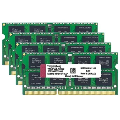 Immagine di 32GB Kit (4x8GB) DDR3L / DDR3 Ram 1600 MHz PC3L 12800S Sodimm Portatile Memoria 204 Pin CL11 Non ecc Unbuffered 1.35V 1.5V 2Rx8 Dual Rank Laptop Notebook Memory per Apple Mac Macbook iMac