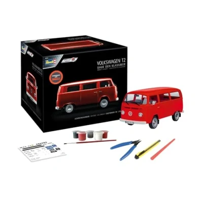 Immagine di Revell Adventskalender VW T2 Bus, der Kult Bulli mit Dem Easy Click System Volkswagen 24 Giorni per modellino Auto Fai da Te, Colore: Rosso, 01034