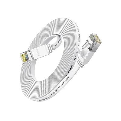 Immagine di UGREEN Cavo Ethernet Cat 6, di Rete Piatto Cat6 LAN RJ45 Gigabit Nucleo in Rame Puro Alta velocità 1000Mbps 250Mhz/s, Internet per Xbox Switch PS5 Router PS4 Modem 15M