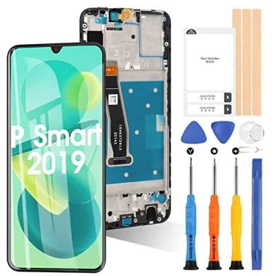 Immagine di ARSSLY Schermo per Huawei P Smart 2019 POT LX3 LX1 AL00 LCD Display Touch Screen Digitizer (Nero+Telaio,Non 2017 e Non Plus)