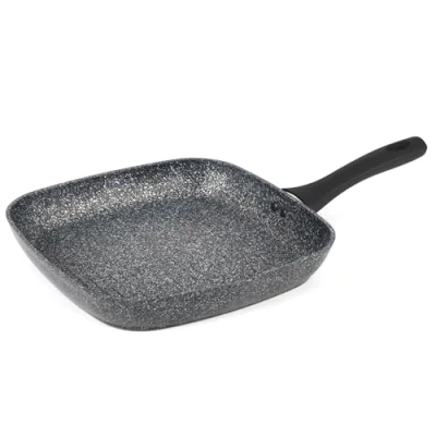 Immagine di Salter BW05752S1 28 cm Bistecchiera Non Stick Padella Per Bistecca, Pentole In Alluminio Forgiato, Teglia Barbecue A Induzione, Lavabile Lavastoviglie, Grande, Senza PFOA, Argento