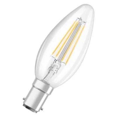 Immagine di OSRAM Lampada a LED B40 stella per base B15D, forma di candela, look filamento, 470 lumen, bianco caldo, 2700k, sostituzione lampadine da 40w convenzionali, non dimmerabile, 1 pacco