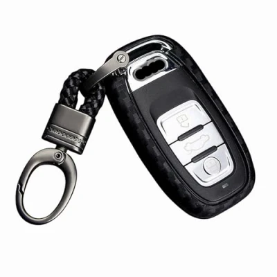 Immagine di M.JVisun Morbido Silicone TPU Chiave Auto Protettiva Custodie Cover per Audi A4 A4L A5 A6 A6L A7 A8 Q5 Q8 R8 RS4 RS5 RS6 RS7 S4 S5 S6 S7 S8 SQ5 Intelligente Nero Intrecciato Portachiavi