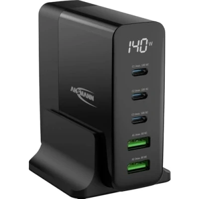 Immagine di Ansmann Desktop Ladegerät mit Display DC5140PD 140W Caricatore USB 140 W Ambiente interno Num. uscite: 5 x USB, C®