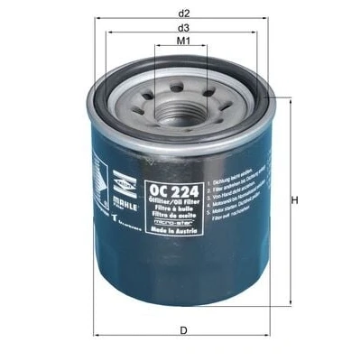 Immagine di MAHLE ORIGINAL OC 224 Filtro olio con una valvola blocco arretramento ad avvitamento