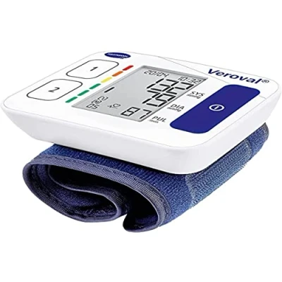 Immagine di Veroval, misuratore di pressione digitale compatto da polso, tensione sanguigna, dispositivo per misurare la misurazione rapida e precisa, ergonomico, 200 letture,
