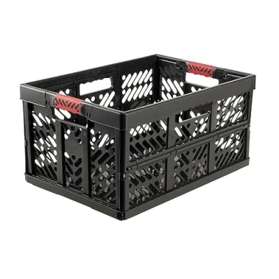 Immagine di keeeper Set di 4 Cassette Pieghevoli con Impugnatura Soft Touch, 54 x 37 28 cm, 45 L, Ben, Grigio Grafite