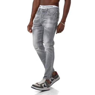 Immagine di Red Bridge Jeans da uomo in denim, look Destroyed, grigio., 48 IT (34W/34L)