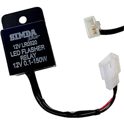 Immagine di Relè indicatore di direzione universale per moto, 12 V, 2 poli, indicatori a LED