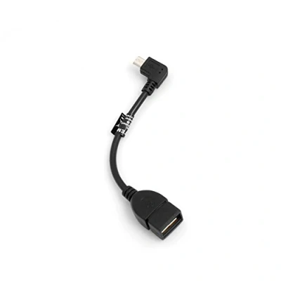 Immagine di System S Cavo Host USB A Femmina Micro (Maschio) 90 Gradi angolare Sinistro Angolo Spina Adattatore OTG On The Go Breve 13,5 cm