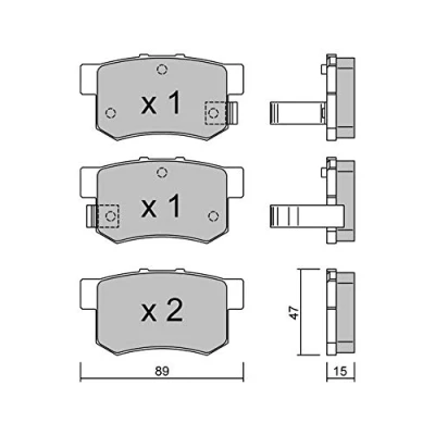 Immagine di metelligroup 22 0173 0 Pastiglie Freno Anteriori E Posteriori, Made in Italy, Pezzo di Ricambio per Auto/Automobile, Kit da 4 Pezzi, Certificate ECE R90, Prive Rame