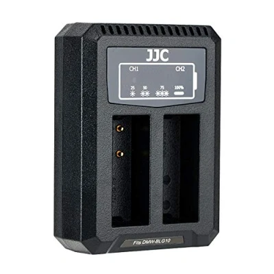Immagine di JJC Caricabatteria Doppio USB per Panasonic G100 G110 LX100 LX100II GX7 GX80 GX85 GX9 G7XIII GX7II ZS200 ZS100 ZS70 GF6 e Leica C Lux D Lux7 8 la batteria DMW BLG10 BLE9 BP DC15