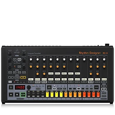 Immagine di Behringer RHYTHM Designer RD 8 MKII Classica drum machine analogica con 16 suoni di batteria, sequencer a 64 step, Wave e filtro dual mode