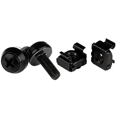 Immagine di StarTech.com Viti di Fissaggio e da Ingabbiati per Server Rack, M5 X 12 Mm, Confezione 100, Nero