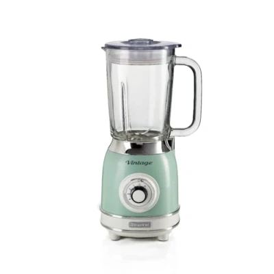 Immagine di Ariete 583, Frullatore Vintage con tazza in vetro da 1,5 Litri, 4 Lame Acciaio Inox, Velocità + Pulse,1000 Watt, Verde
