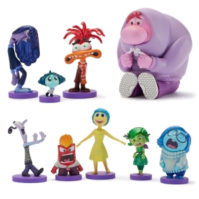 Immagine di Disney Store Official Set di Personaggi Inside out 2 (Pixar), 9 tra Cui Gioia, Tristezza, Ansia, Rabbia, Invidia, Disusto, Noia, Paura e Imbarazzo, 3+