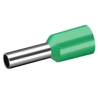 Immagine di Heschen terminale E2508 AWG 14/2,5 mm², filo di rame a crimpare, isolato in vinile, verde, confezione da 1000