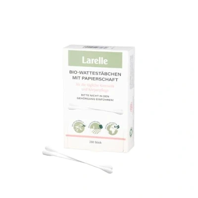 Immagine di Larelle Bastoncini di ovatta biologici in 100% cotone con fusto carta, da coltivazioni biologiche certificate, vegane ed eque