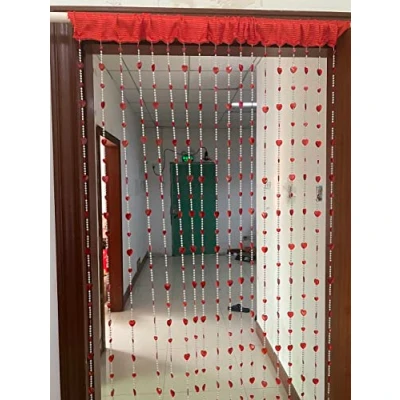 Immagine di ZiDeTang Tenda per porta con perline in acrilico, decorazione la casa, nappe, divisorio (100 cm x 195 cm, cuore rosso)