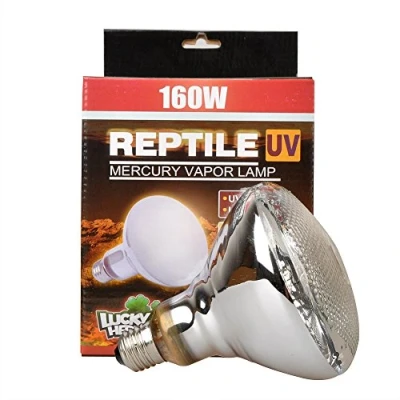 Immagine di Lucky Herp Lampada UVA/UVB a vapori di mercurio, per rettili, 100 W, attacco E27, colore: trasparente