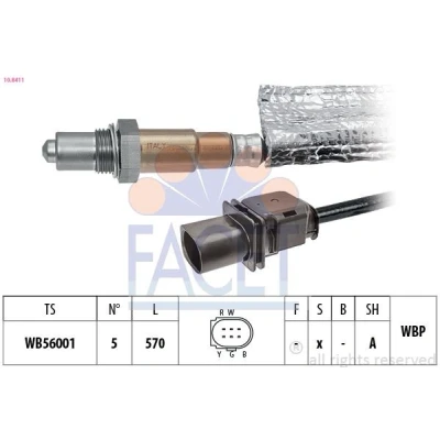 Immagine di FACET 10.8411 Sonda lambda riscaldato, planare, a banda larga, Filettatura prelubrificata 5 VOLKSWAGEN: Tiguan I