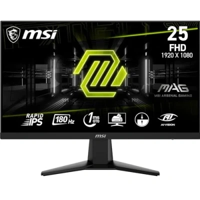 Immagine di MSI MAG 256F Monitor Gaming 24,5&quot; FHD Pannello IPS Rapid (1920 x 1080), 180 Hz / 1ms GtG, 127% sRGB, Design senza cornice, HDR Ready DisplayPort 1.2a, HDMI™ CEC, Nero