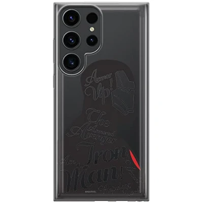 Immagine di Ert Group custodia per cellulare Samsung S23 ULTRA originale e con licenza ufficiale Marvel, modello Iron Man 010 adattato in modo ottimale alla forma dello smartphone, parzialmente trasparente