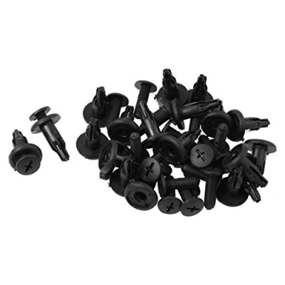 Immagine di 25 pezzi riutilizzabili in plastica push paraurti parafango porta rivetti clip 8mm foro nero