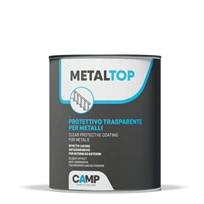 Immagine di Camp Metal Top Liquido, Protettivo Trasparente per Metalli, Anti Graffio, Idrorepellente, Inalterabile nel Tempo, Resistente a Raggi UV, 1 L