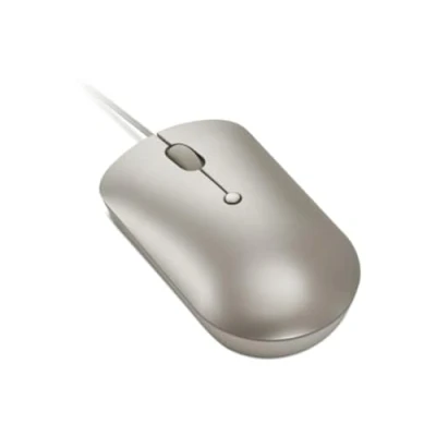 Immagine di Lenovo 540 USB C Mouse per computer con connessione cablata PC, laptop, Windows o Chrome OS, design ambidestro, 4 pulsanti, dimensioni compatte Sand
