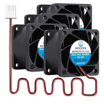 Immagine di WINSINN Ventola CC 4028 da 40 mm, 12 V, con doppio cuscinetto a sfera, raffreddamento senza spazzole, x 28 2 pin (confezione 4 pezzi)