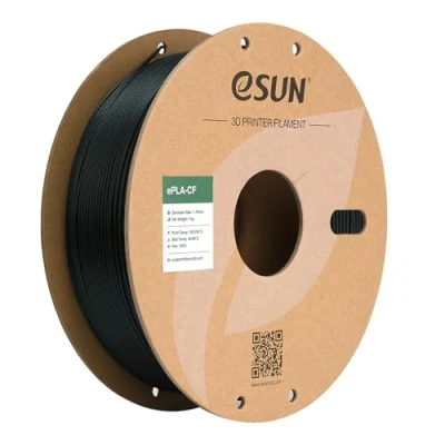 Immagine di eSUN Filamento PLA riempito di fibra carbonio 1,75 mm, CF Precisione dimensionale +/ 0,03 bobina da 1 kg (2,2 libbre) Materiale stampa 3D per stampante (Verde, 1KG)