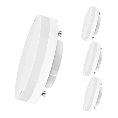 Immagine di LVWIT Faretti LED Attacco GX53, 5W Equivalente a 40W, 470LM, Luce Bianca Calda 3000K, Lampadine Adatti per Mobili, Corridoio, Vetrine, Non Dimmerabile, Pacco da 4 Unità