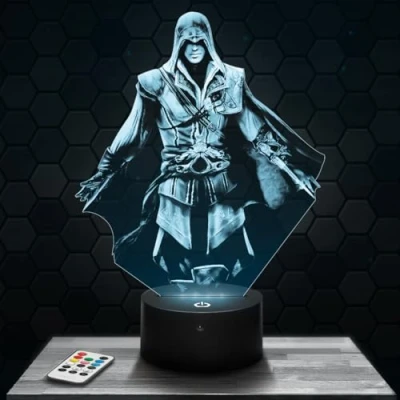 Immagine di Lampada Assassin&#039;s C decorazione per camera da ragazzo 3D oggetto Gaming Gamer Videogiochi Idea Regalo Natale adolescente originale
