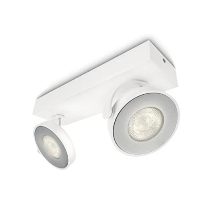 Immagine di Philips Clockwork Lampada con 2 Faretti Orientabili, LED Integrato, x 4.5 W, Bianco