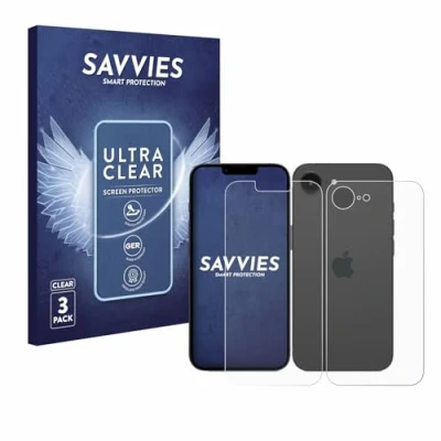 Immagine di savvies (6 Pezzi Pellicola Protettiva per Apple iPhone 16e (Fronte+Retro) Protezione Schermo Trasparente