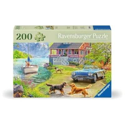 Immagine di Ravensburger 12001370 Casa estiva sul lago anziani, con 200 pezzi extra maneggevoli, grande immagine e base per puzzle