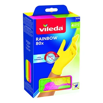 Immagine di Vileda Guanti Multiuso Rainbow, Nitrile, Multicolore, 80 Pezzi, M/L