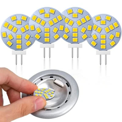 Immagine di Lamptobe Lampadine LED G4, bianco luce diurna, 2 W equivalenti a una lampada alogena da 20 W, attacco bispina CA/CC 12 V, 4000 K, angolo ampio 120, 220 lm, confezione 4
