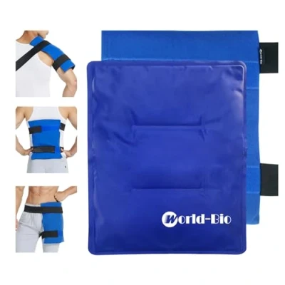 Immagine di Impacco di ghiaccio oversized riutilizzabile e avvolgere con cinghie elastiche Terapia a freddo caldo per chirurgia del ginocchio spalle braccia gambe Sollievo dal dolore 14 &quot;x 11&quot;