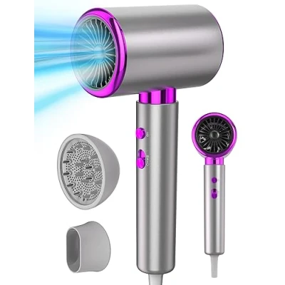 Immagine di DMTIVMG Asciugacapelli Ionico Phone 2400W 2 Velocità/3 Temperature Professionali AC Motore Professionale con Diffusore e Concentratori per Molte Acconciature
